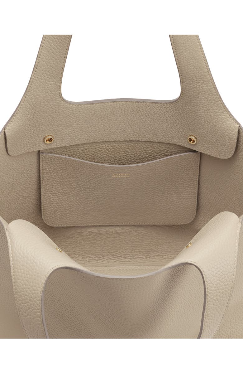 Cuyana System 13-Inch Laptop Leather Tote, Alternate, color, Stone