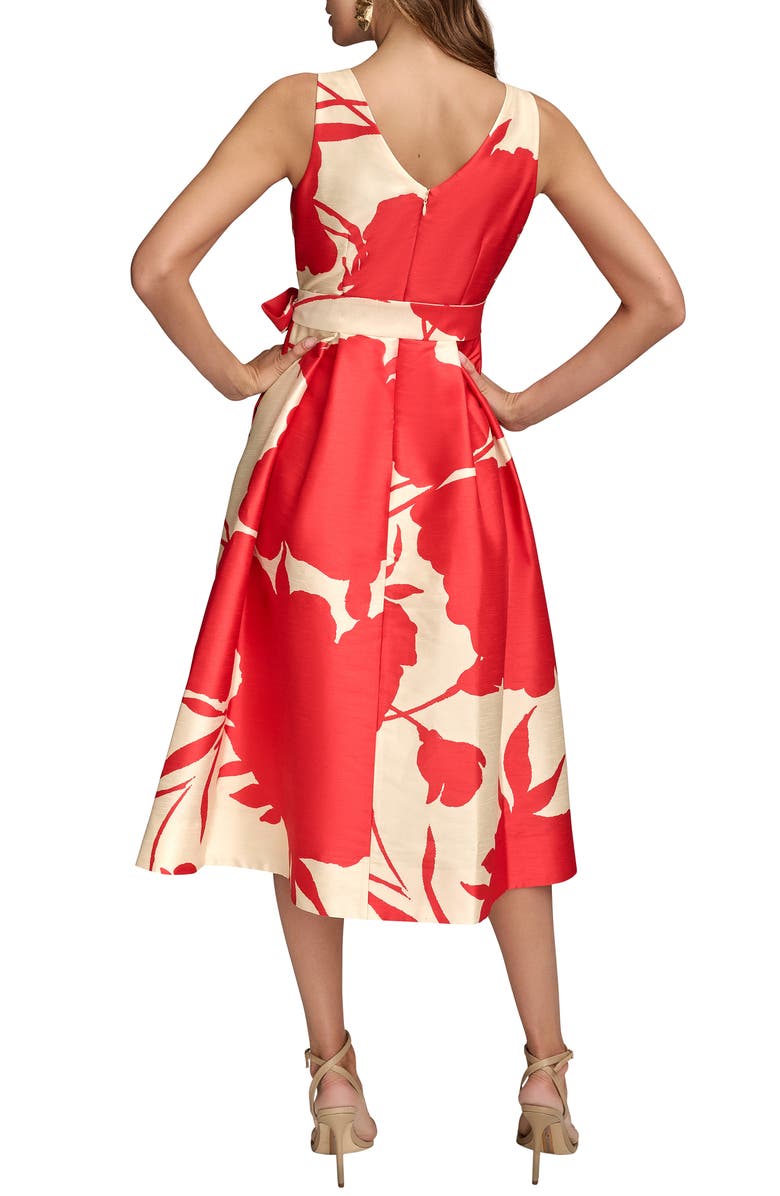 Donna Karan New York Print Tie Waist Fit & Flare Dress, Alternate, color, 