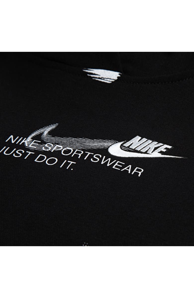 Nike Kids' Logo Print Hoodie, Alternate, color, Black