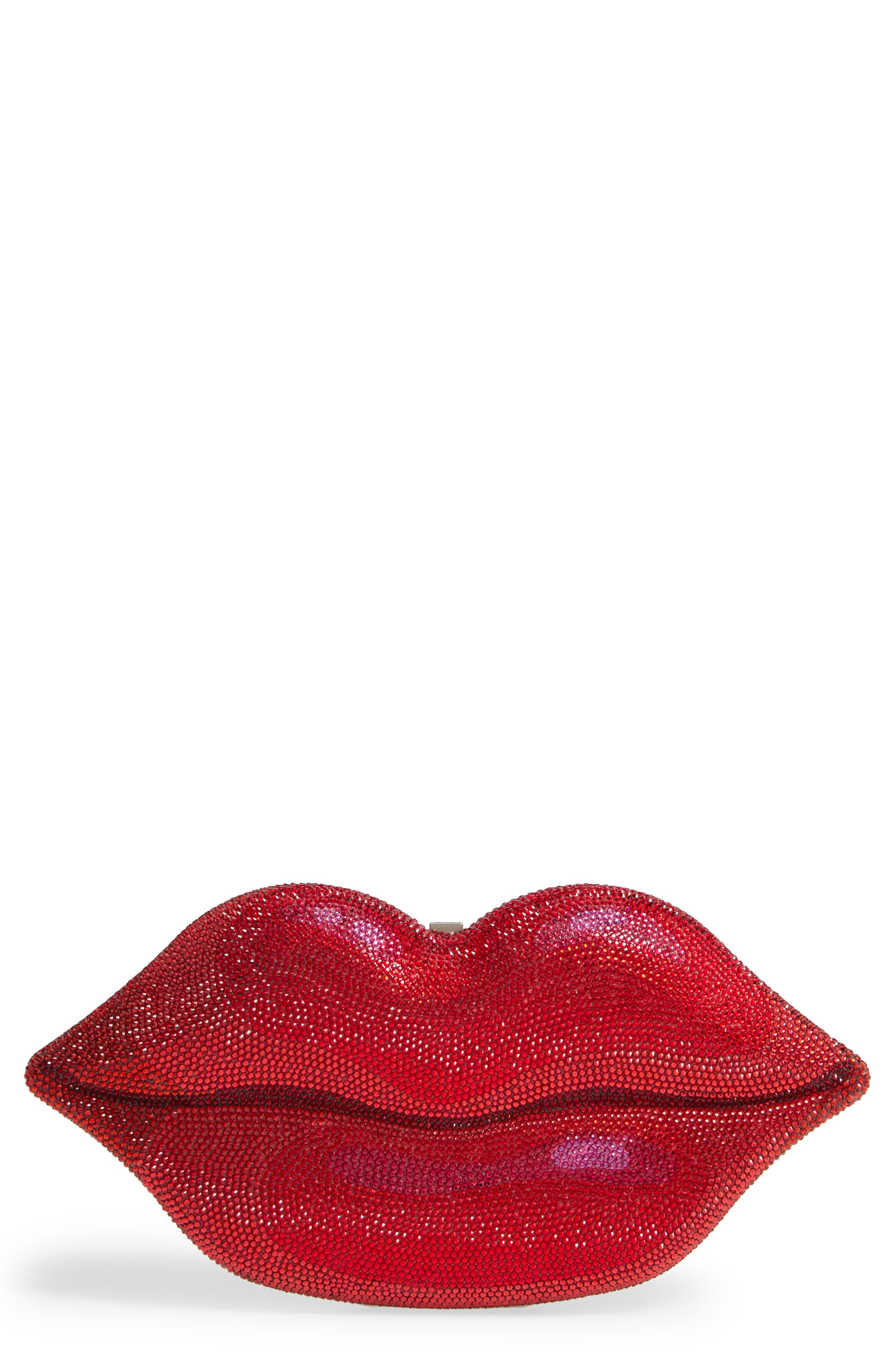 Judith Leiber Hot Lips Crystal Bag, Main, color, 