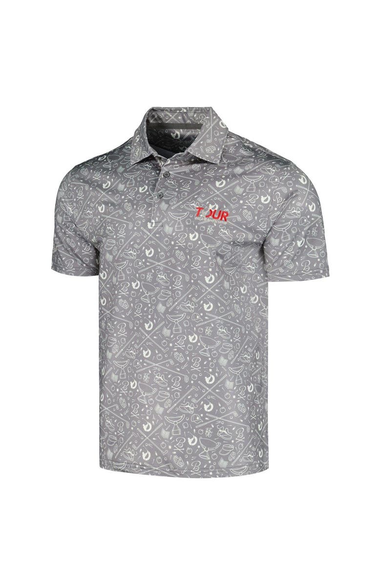 BARSTOOL GOLF Men's Barstool Golf Gray TOUR Championship Printed Polo, Alternate, color, Gray