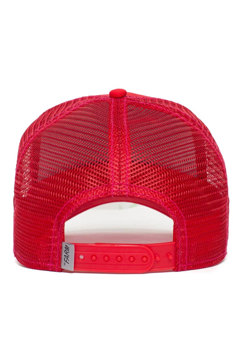 Tiger Patch Trucker Hat, Alternate, color, RED