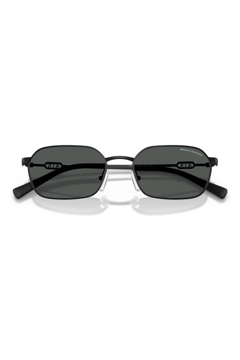 54mm Irregular Sunglasses, Alternate, color, MATTE BLACK / DARK GREY