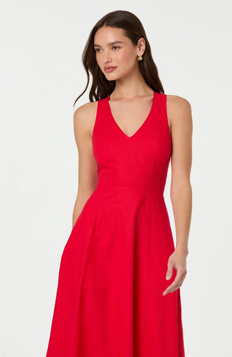 ASTR the Label Cross Back Sleeveless Midi Dress, Alternate, color, Red