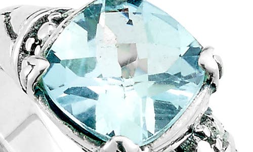 Samuel B. Sterling Silver Cushion Cut Blue Topaz Ring