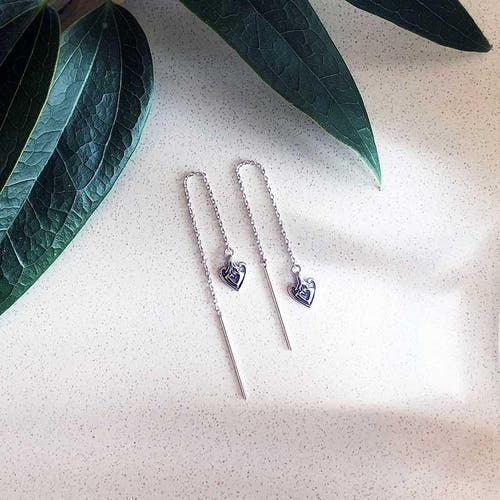 Astor & Orion Women's Silver Heart Threader Earrings In Silver