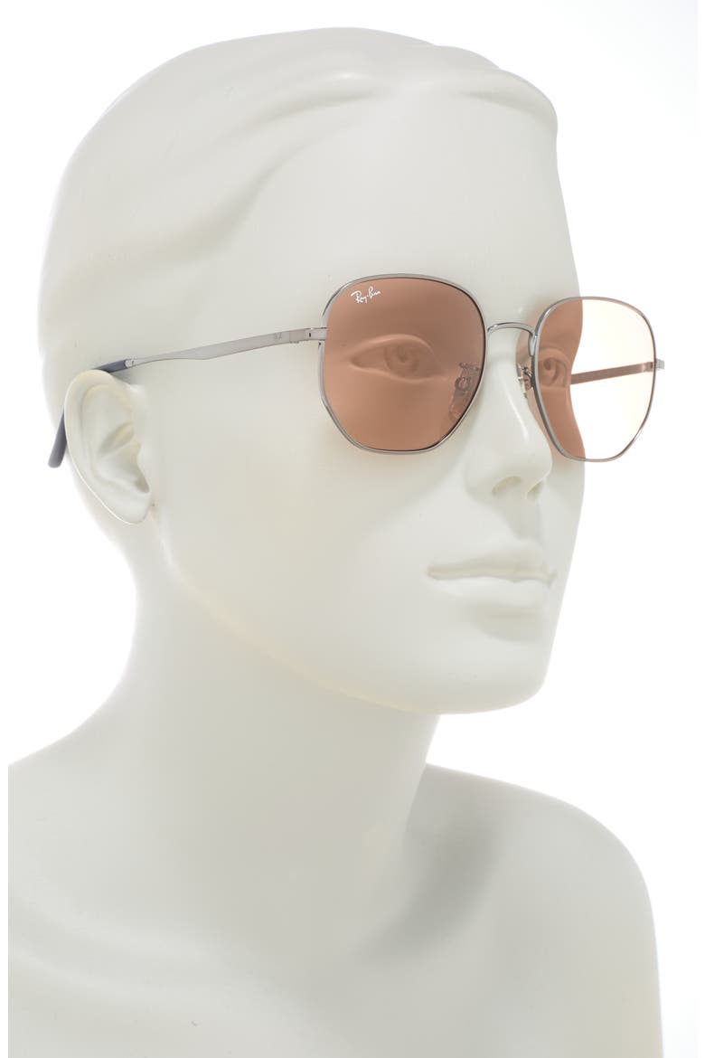 54mm Round Sunglasses, Alternate, color, GUNMETAL / EVOLVE PHOTO BROWN