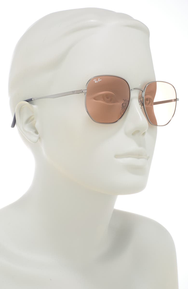 Ray-Ban 54mm Round Sunglasses, Alternate, color, Gunmetal / Evolve Photo Brown