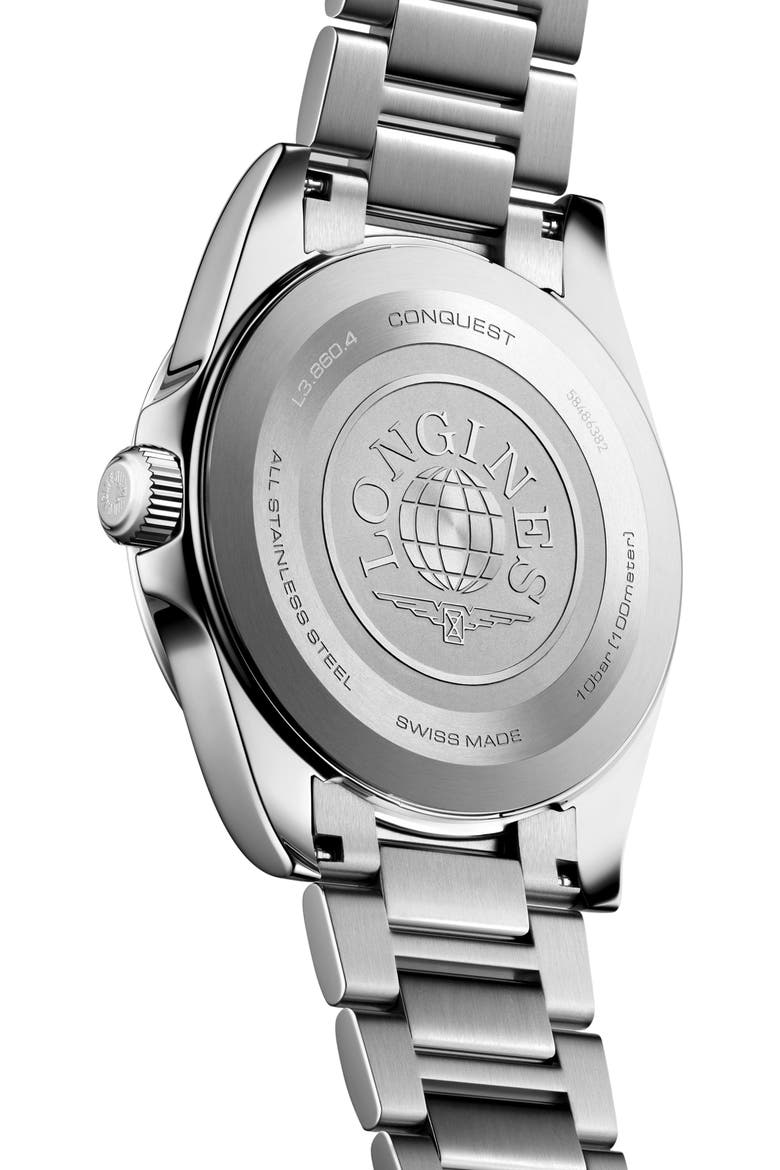 Conquest Automatic Bracelet Watch, 41mm, Alternate, color, WHITE