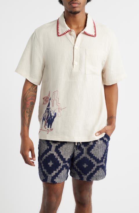 Bronc Girona Short Sleeve Linen Button-Up Shirt