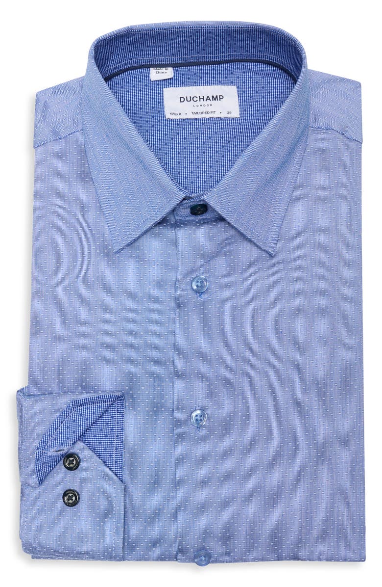 Duchamp Tailored Fit Stretch Dress Shirt, Alternate, color, Blue