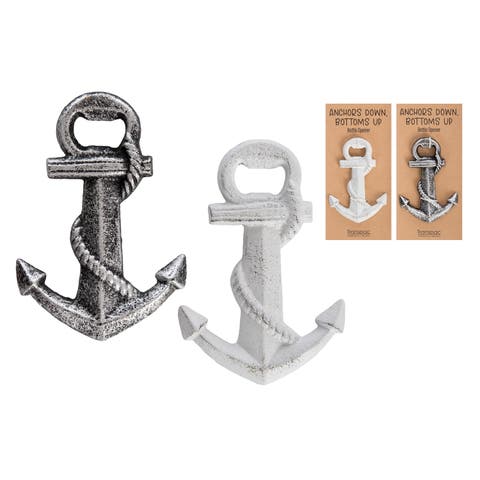 Iron Anchor Bottle Openers Set of 2 Metallic for Spring Home Decor