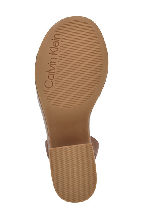 Calvin Klein Summer Ankle Strap Platform Sandal In Medium Brown