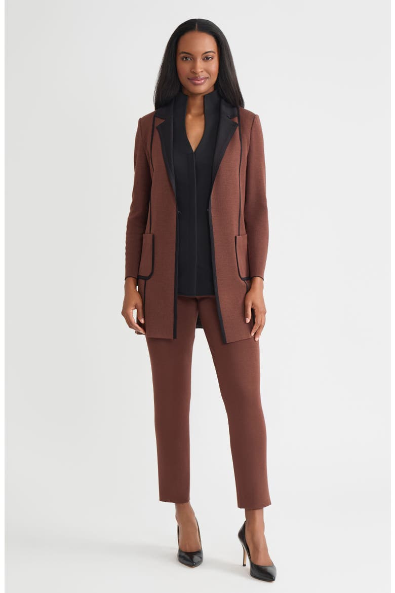 Hertiage Two-Tone Knit Jacket, Alternate, color, Truffle/Black