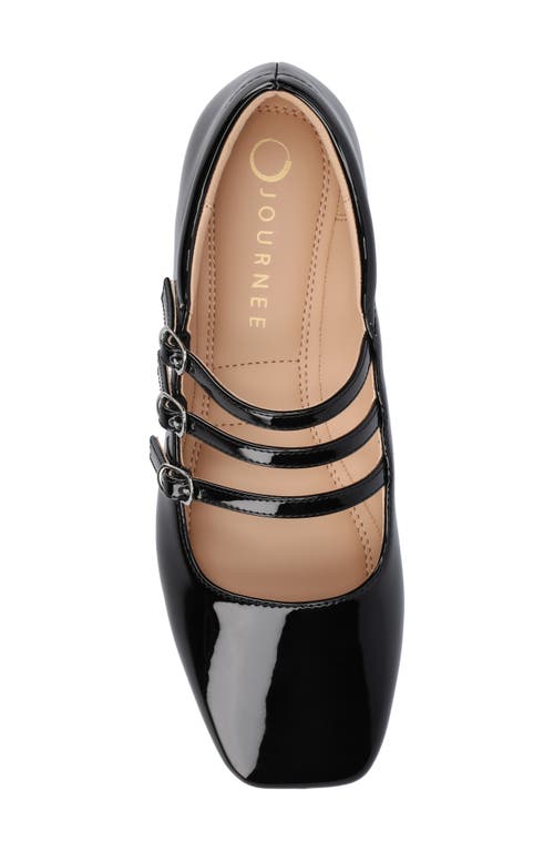 Journee Collection Darlin Multi Strap Mary Jane Flat In Patent/black