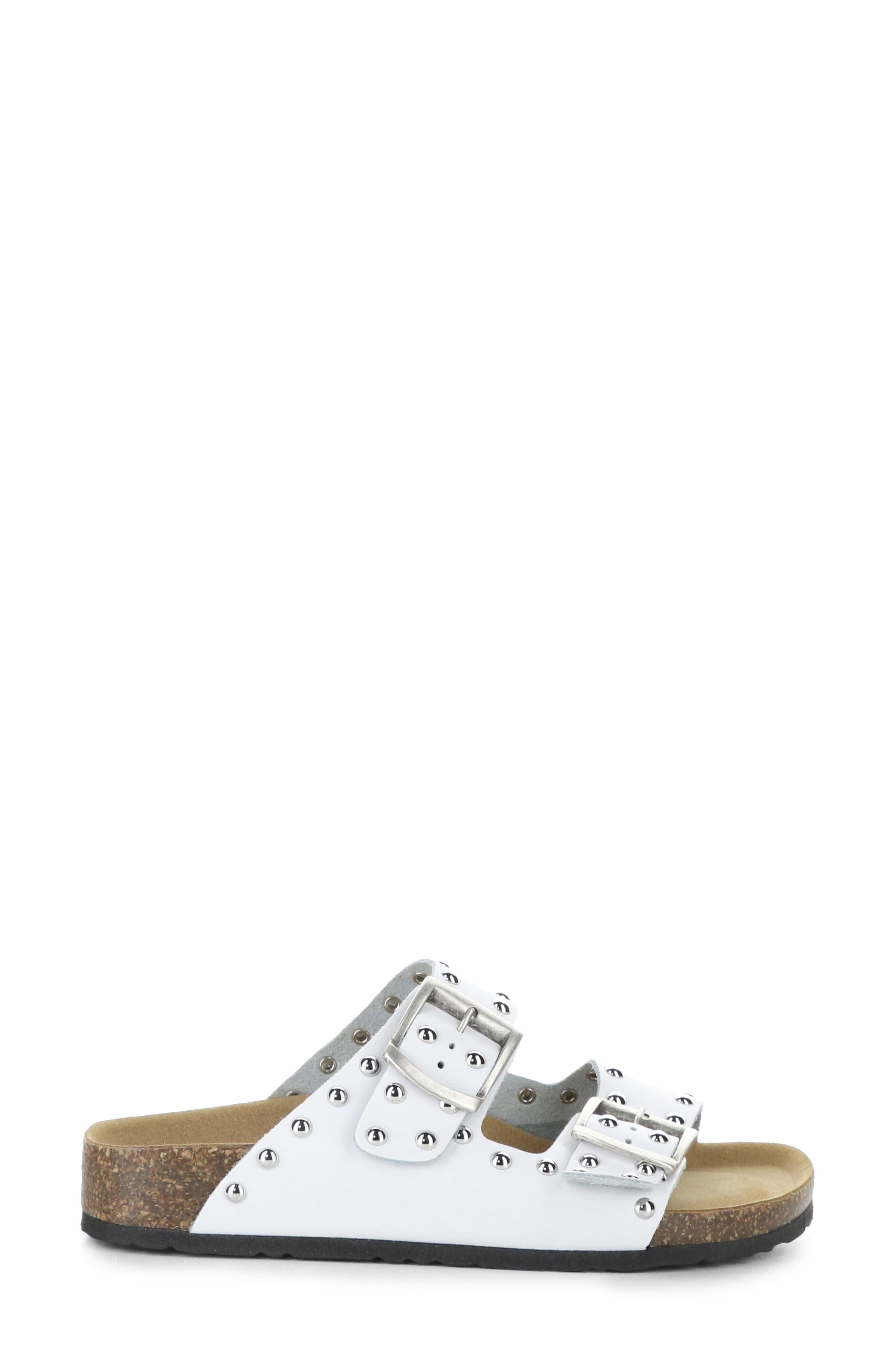 Perrin Studded Slide Sandal, Alternate, color, WHITE