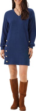 Karen Kane V-Neck Button Detail Minidress