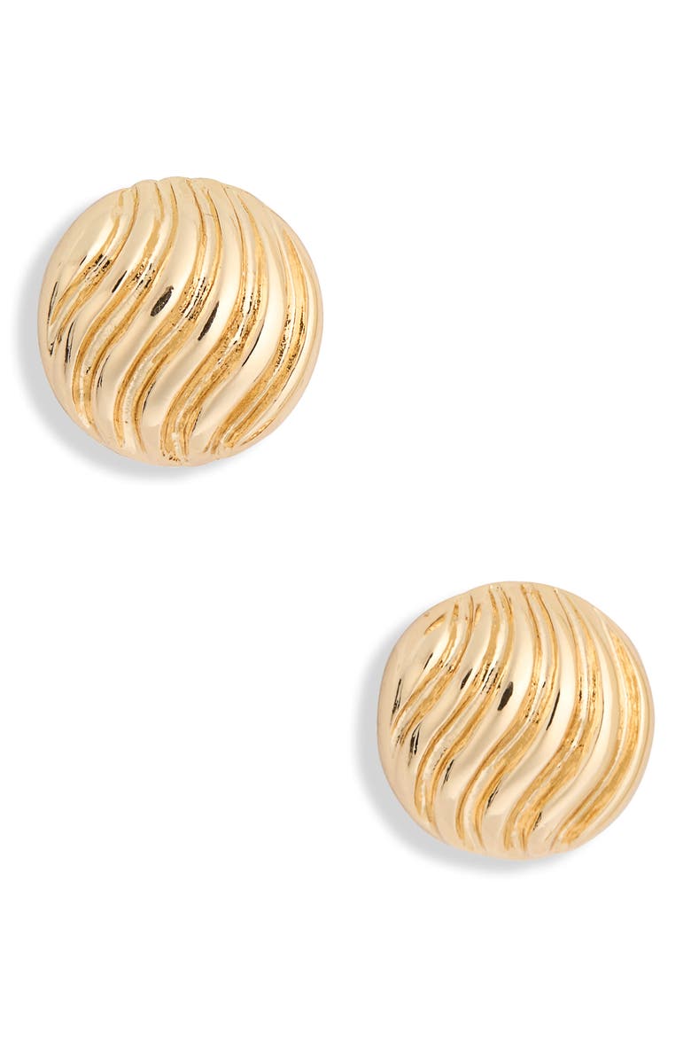 Wave Stud Earrings, Main, color, GOLD