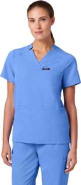 JAANUU Helia Women's 3-Pocket Classic Notched V-Neck Scrub Top