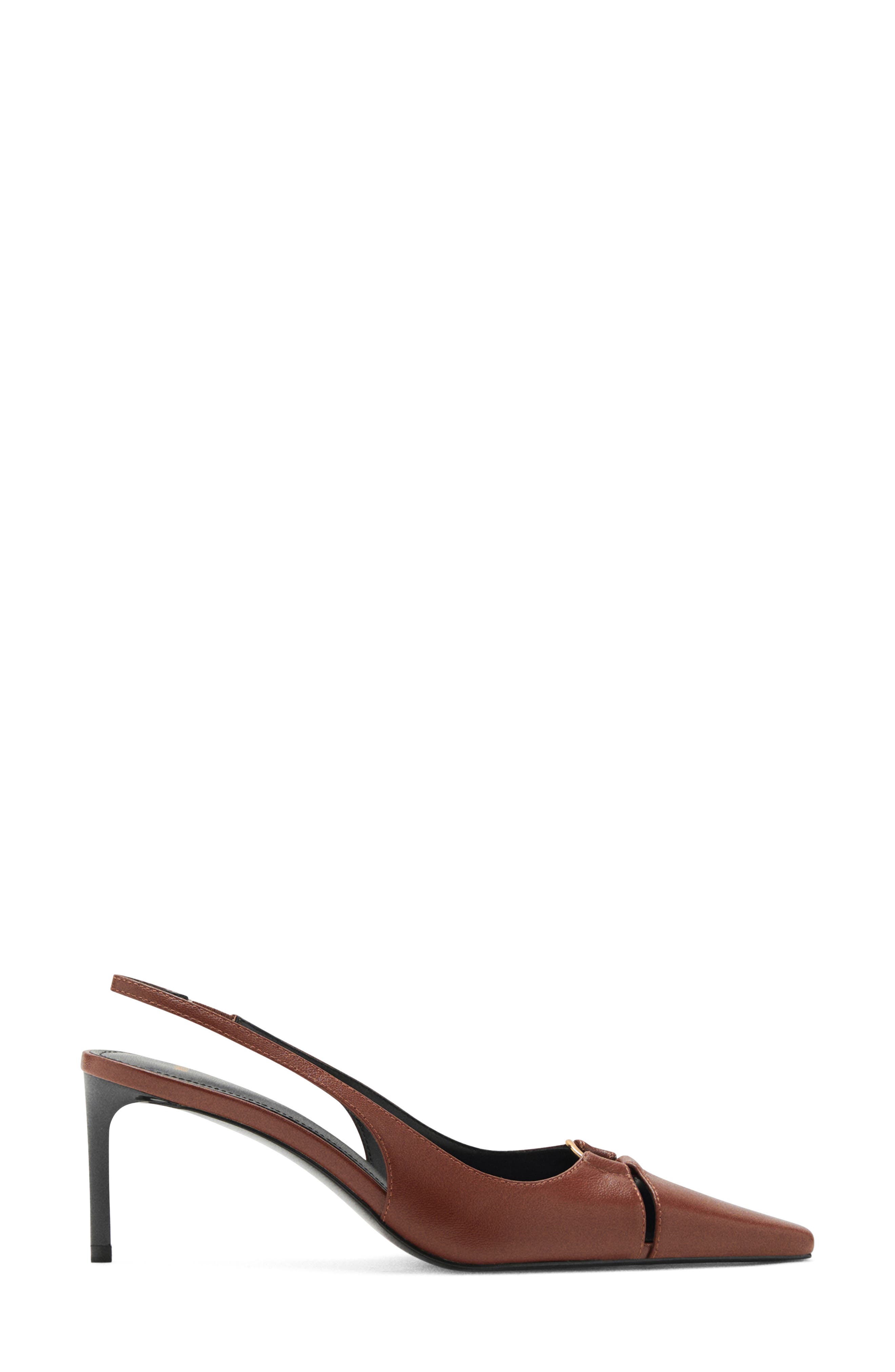 MANGO Pointed Toe Slingback Pump, Alternate, color, Cognac