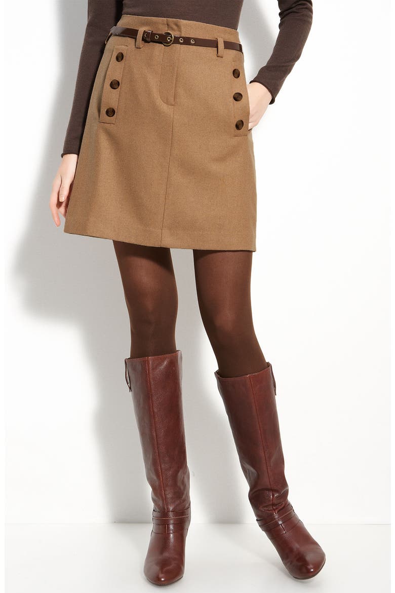 Belted Skirt, Main, color, DARK CAMEL