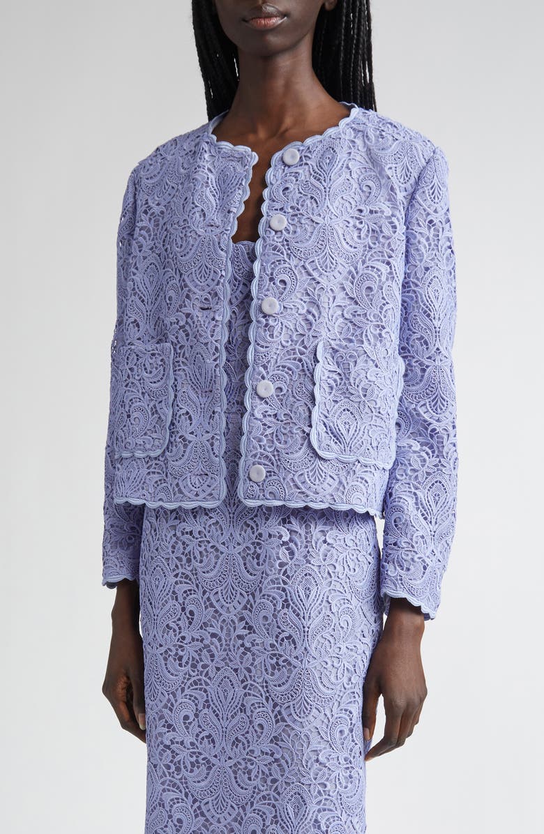 Etro Guipure Lace Jacket, Main, color, Glicine 2