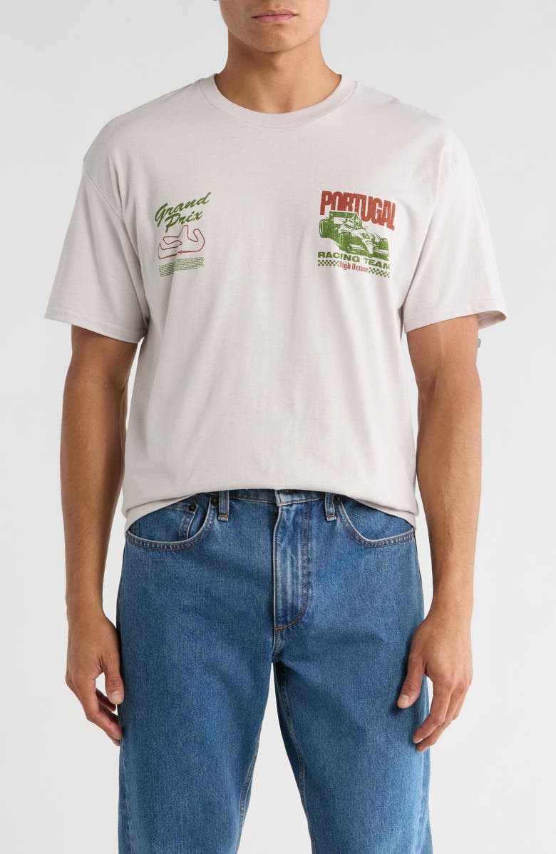 ALPHA COLLECTIVE Portugal Racing Graphic T-Shirt, Main, color, Cement