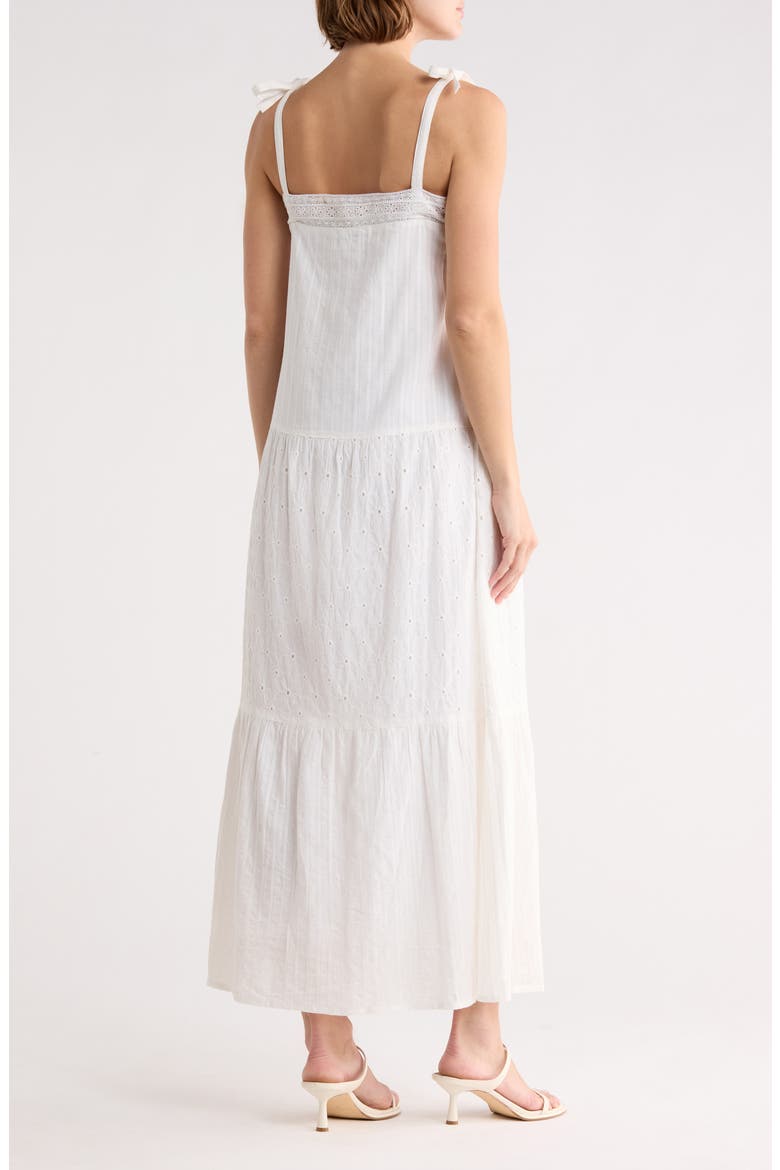 Carlo Tie Strap Dress, Alternate, color, BLANC