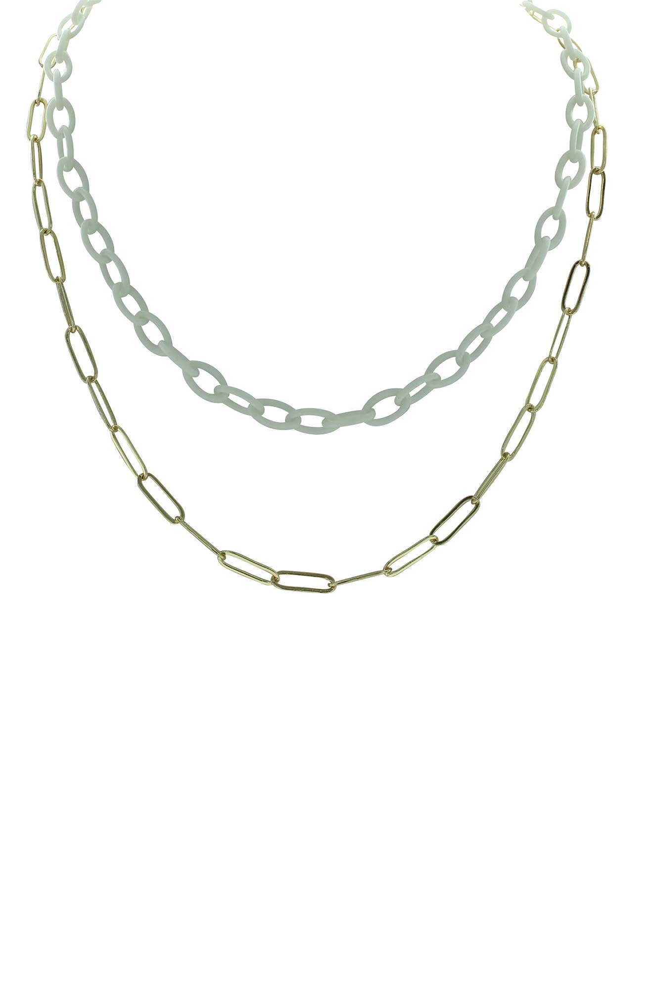 OLIVIA WELLES Trina Double Layer Chain Necklace