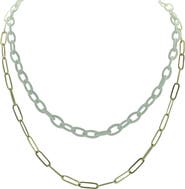 OLIVIA WELLES Trina Double Layer Chain Necklace