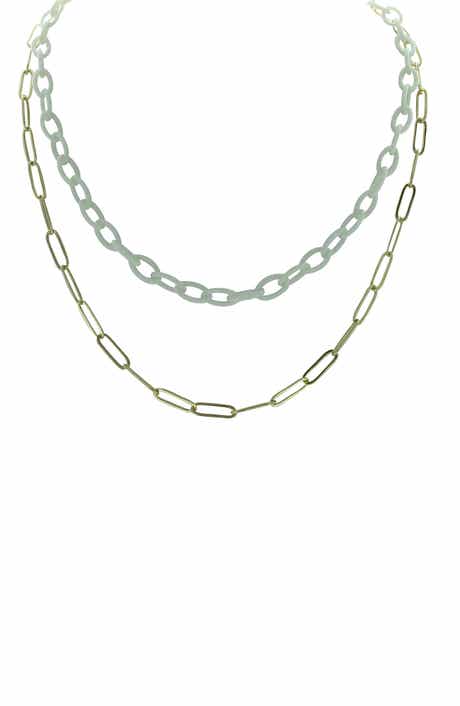 OLIVIA WELLES Trina Double Layer Chain Necklace