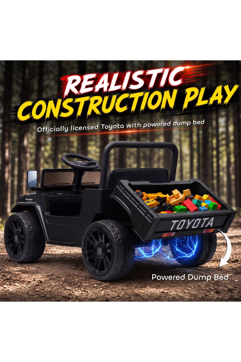 Licensed Toyota Pickup Ride on Truck, 24V Kids Electric Car with Dual Motors, Up to 3.7MPH, Parent Remote Control, Alternate, color, Black