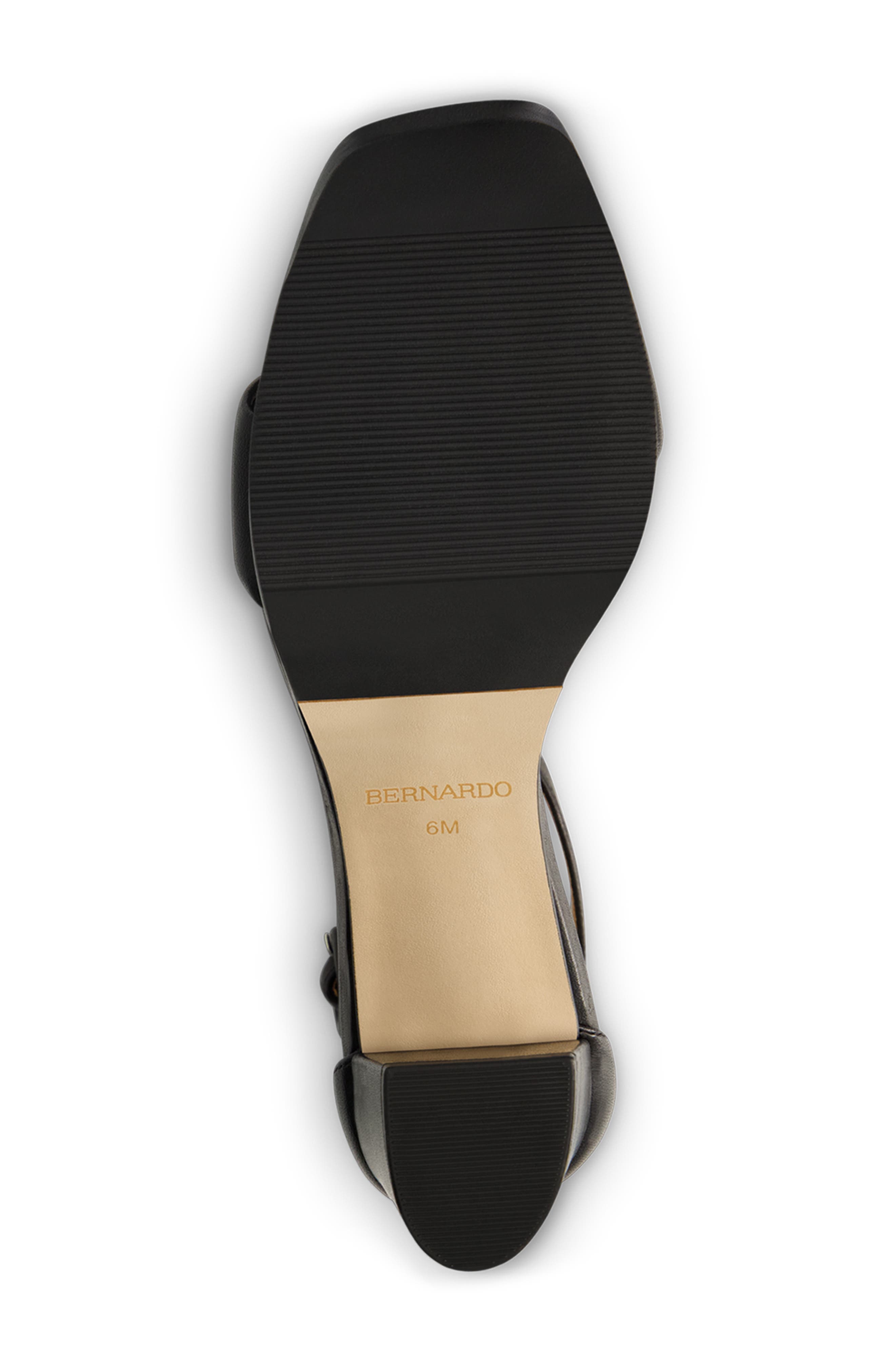 Bernardo Footwear Carla Square Toed Ankle Strap Sandal, Alternate, color, Black Antique Calf