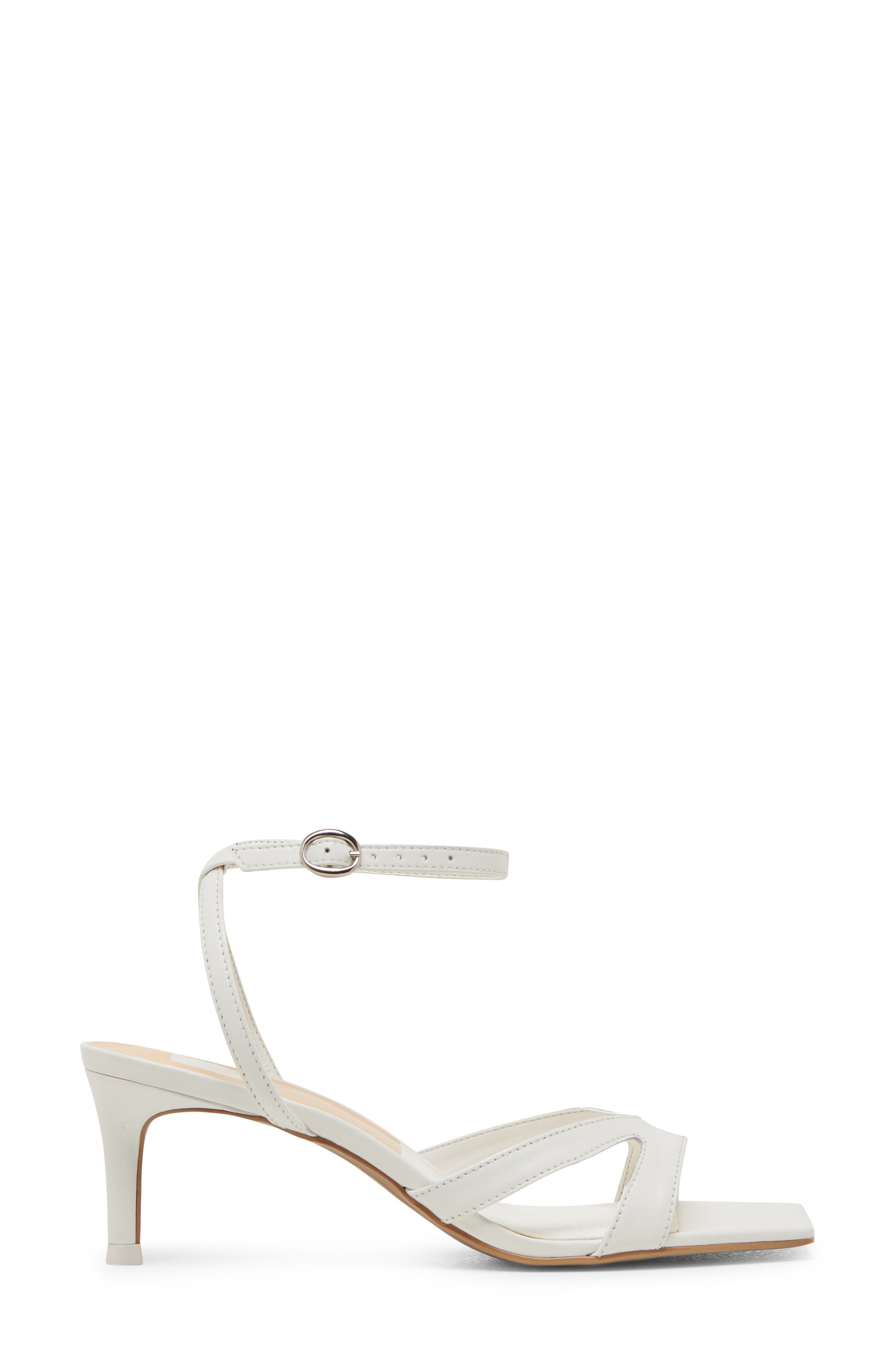 Becki Ankle Strap Sandal, Alternate, color, TRUE WHITE LEATHER