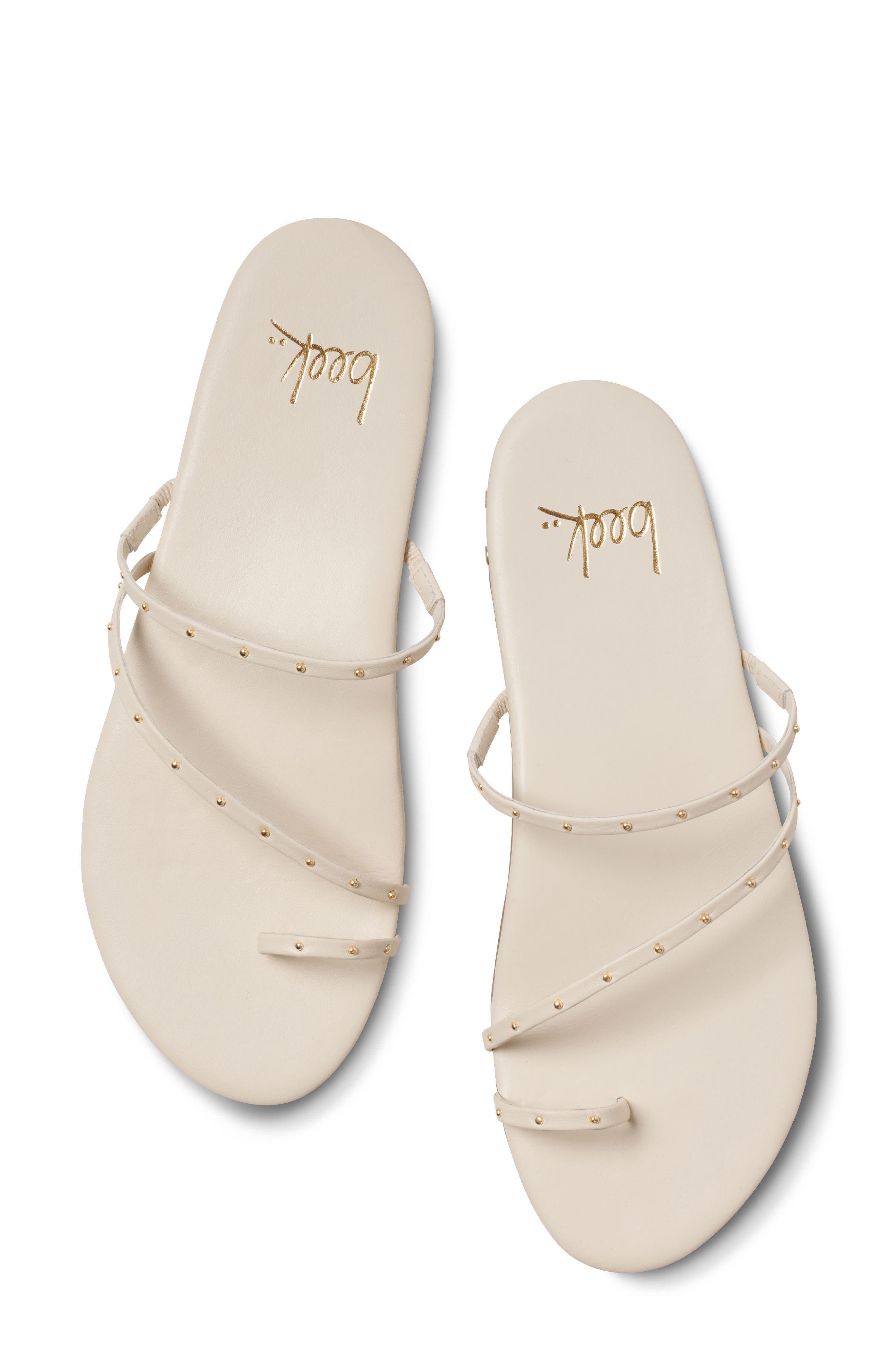 Ula Studded Leather Sandal, Alternate, color, VANILLA
