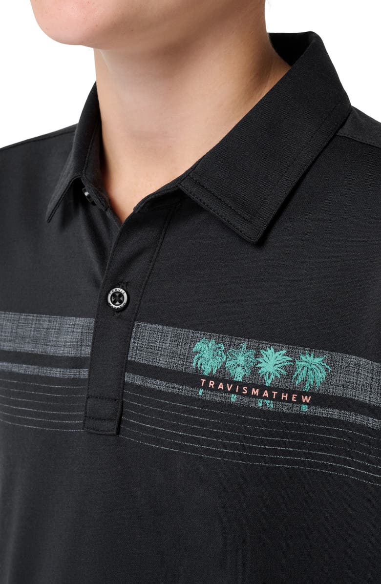 TravisMathew Kids' Featherwight Chest Stripe Polo, Alternate, color, Black