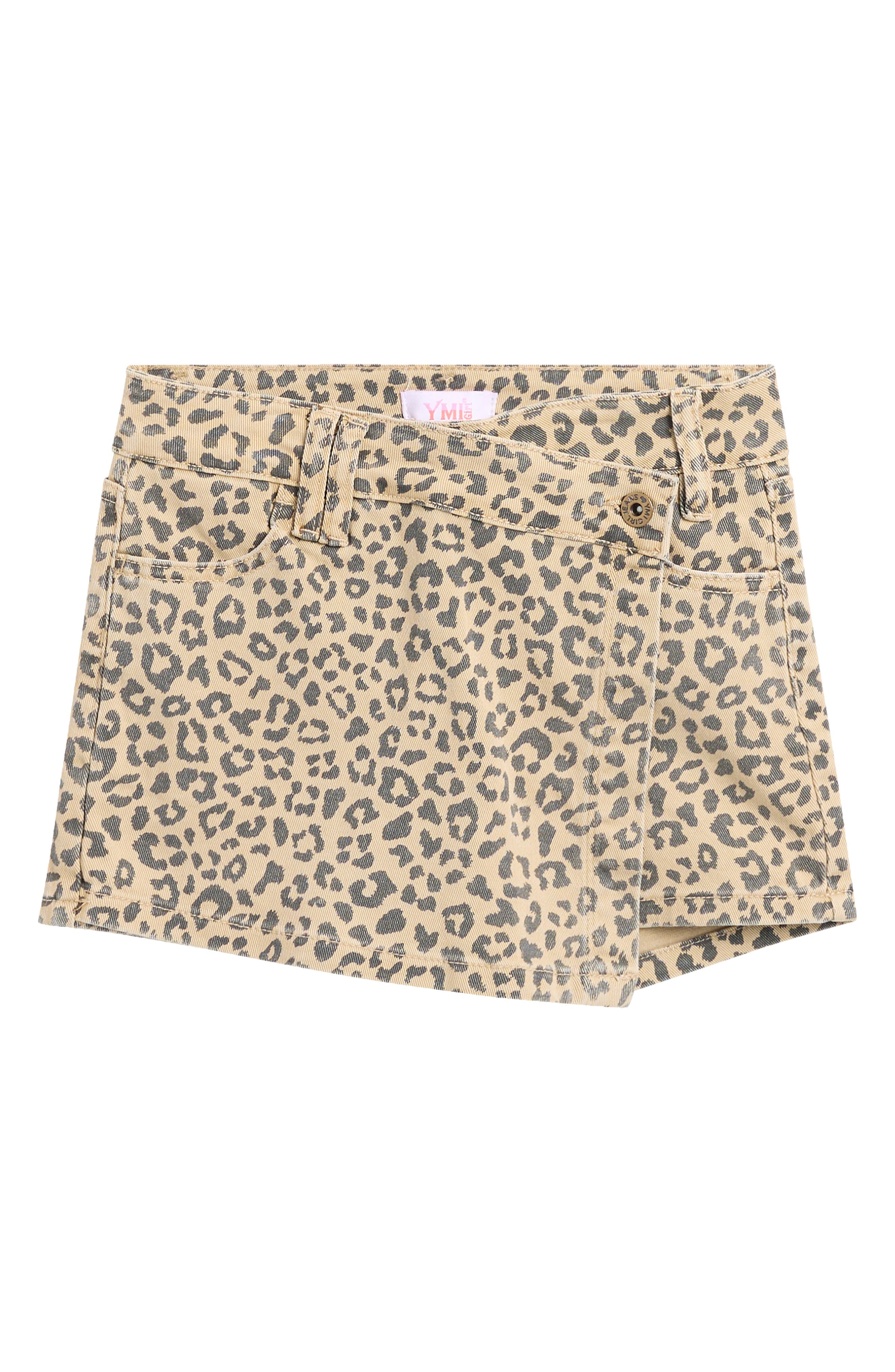 YMI Kids' Asymmetric Denim Wrap Skort