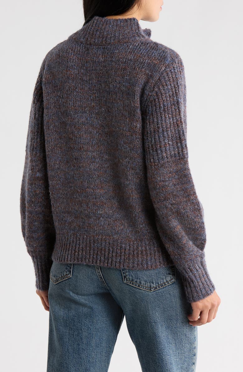 FRNCH Naja Half Button Sweater, Alternate, color, Violet