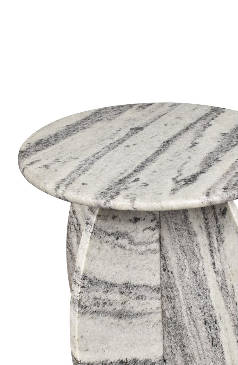 JONATHAN Y Venus 17.5" Contemporary Natural Marble Handmade X-Shaped End Table, Alternate, color, Gray/Black