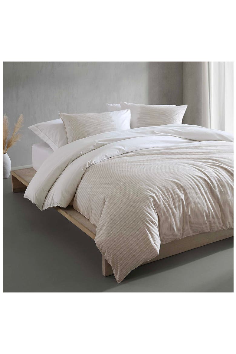 Ikat Pinstripe Duvet Cover & Shams Set, Alternate, color, PINK