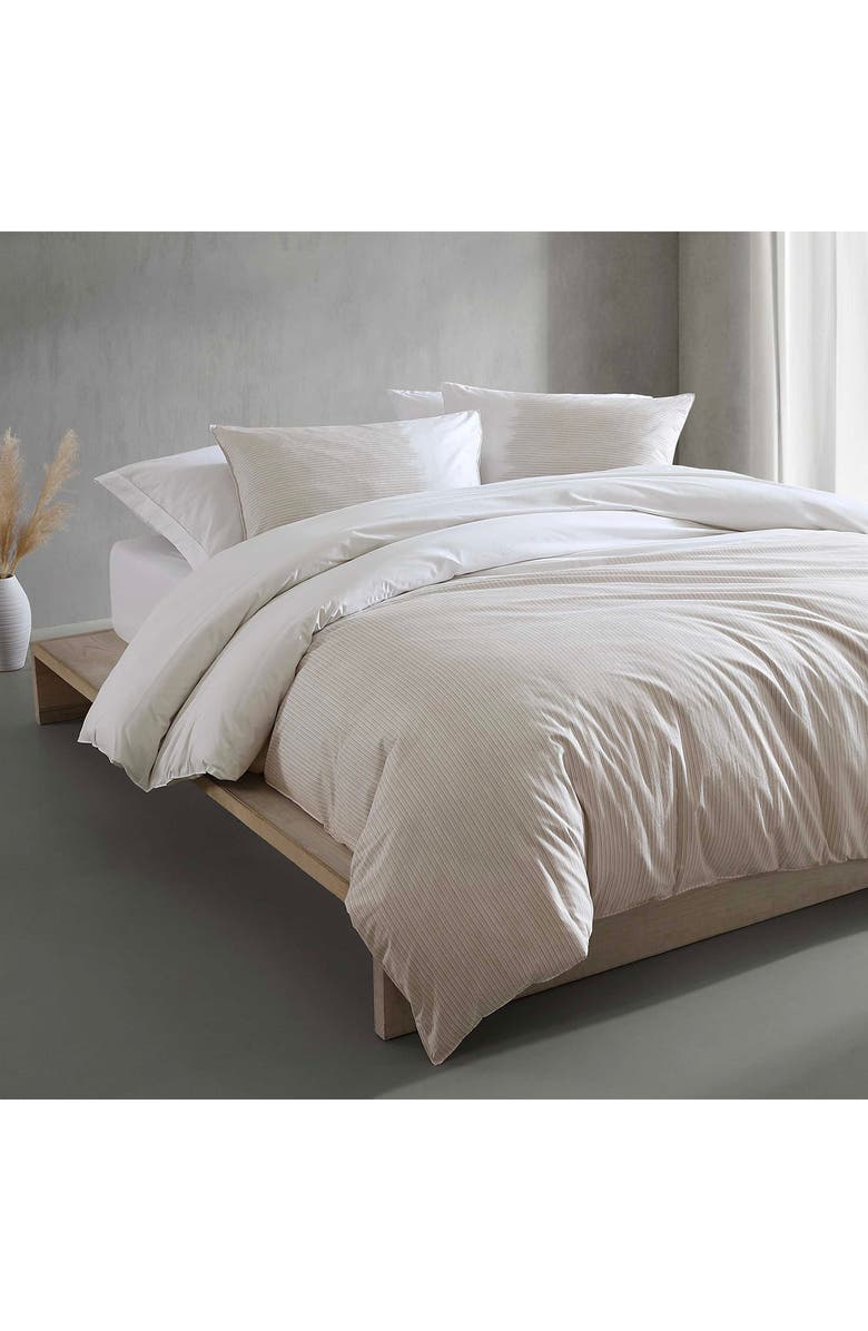 Calvin Klein Ikat Pinstripe Duvet Cover & Shams Set, Alternate, color, Pink