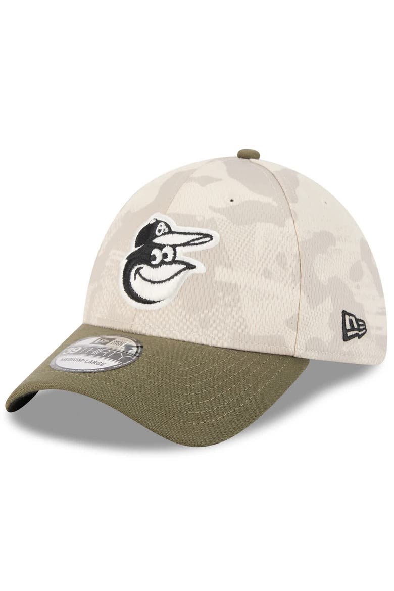 Men's New Era Light Beige/Olive Baltimore Orioles 2025 Armed Forces Day 39THIRTY Flex Hat, Alternate, color, Light Beige