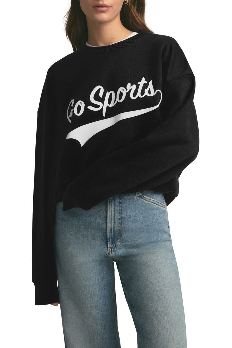 Go Sports Sweatshirt, Main, color, BLACK/ WHITE