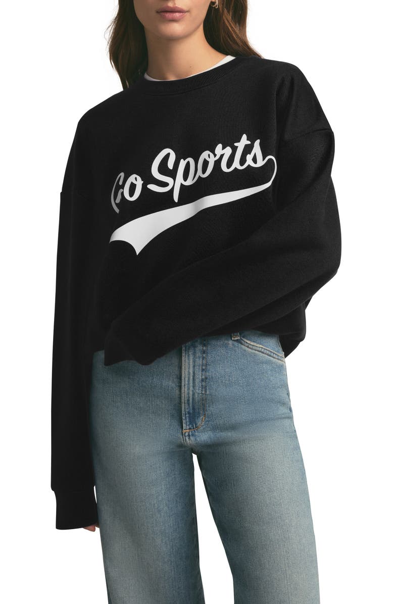 Favorite Daughter Go Sports Sweatshirt, Main, color, Black/ White