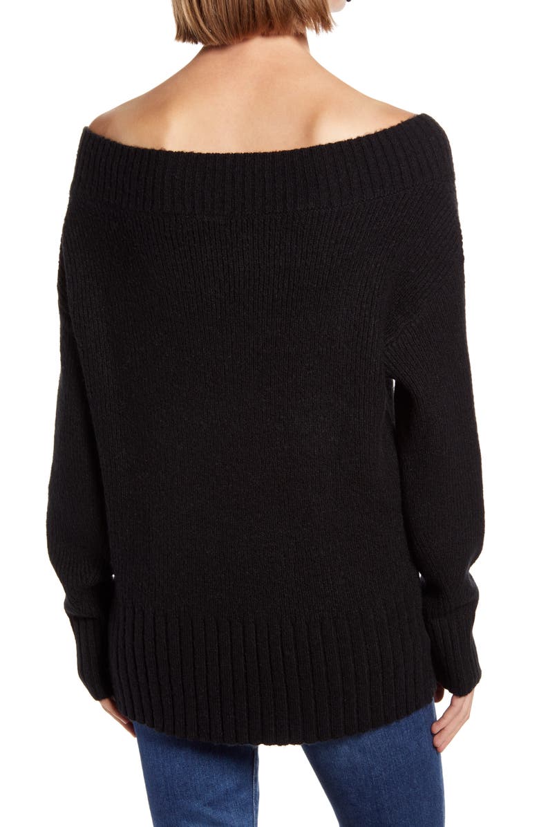 Chelsea28 Ribbed Off the Shoulder Sweater, Alternate, color, 