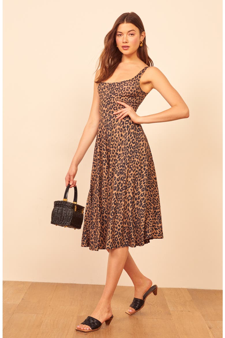 Rou Midi Fit & Flare Dress, Alternate, color, COUGAR