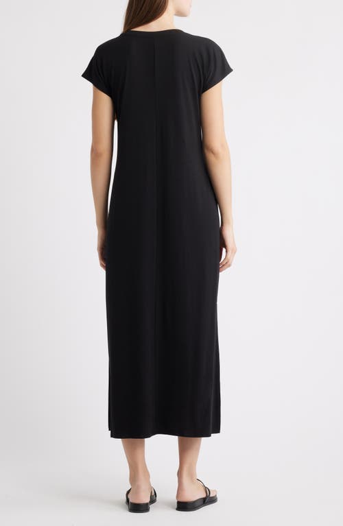 Eileen Fisher Crewneck Maxi Dress In Black