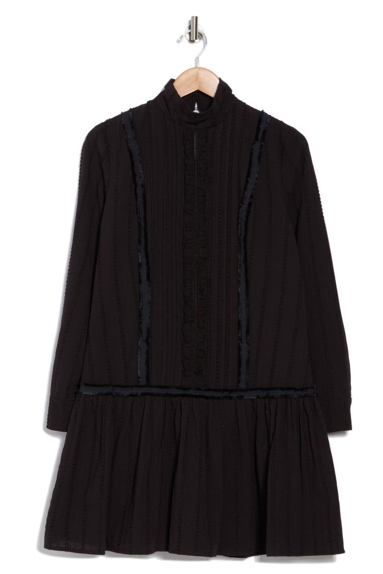 Sara Dropwaist Long Sleeve Dress, Alternate, color, BLACK