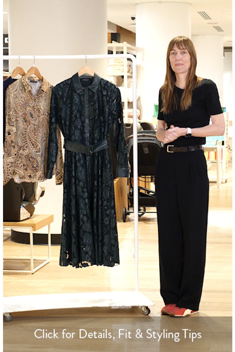 Kennedy Faux Leather Trim Lace Shirtdress video
