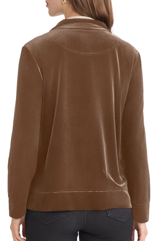 Jones New York Velour Jacket In Brown